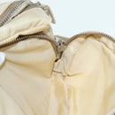PRADA Pouch Nylon Beige Silver Auth ki4892-23