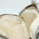 PRADA Pouch Nylon Beige Silver Auth ki4892-24