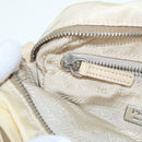 PRADA Pouch Nylon Beige Silver Auth ki4892-25