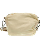 PRADA Pouch Nylon Beige Silver Auth ki4892-2