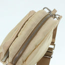 PRADA Pouch Nylon Beige Silver Auth ki4892-6