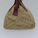 GUCCI GG Canvas Sherry Line Shoulder Bag Beige Red Auth ki4899-4