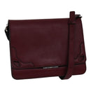 CARTIER Shoulder Bag Leather Bordeaux Auth ki4906-1