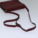CARTIER Shoulder Bag Leather Bordeaux Auth ki4906-7