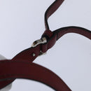 CARTIER Shoulder Bag Leather Bordeaux Auth ki4906-8