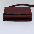 CARTIER Shoulder Bag Leather Bordeaux Auth ki4906-5