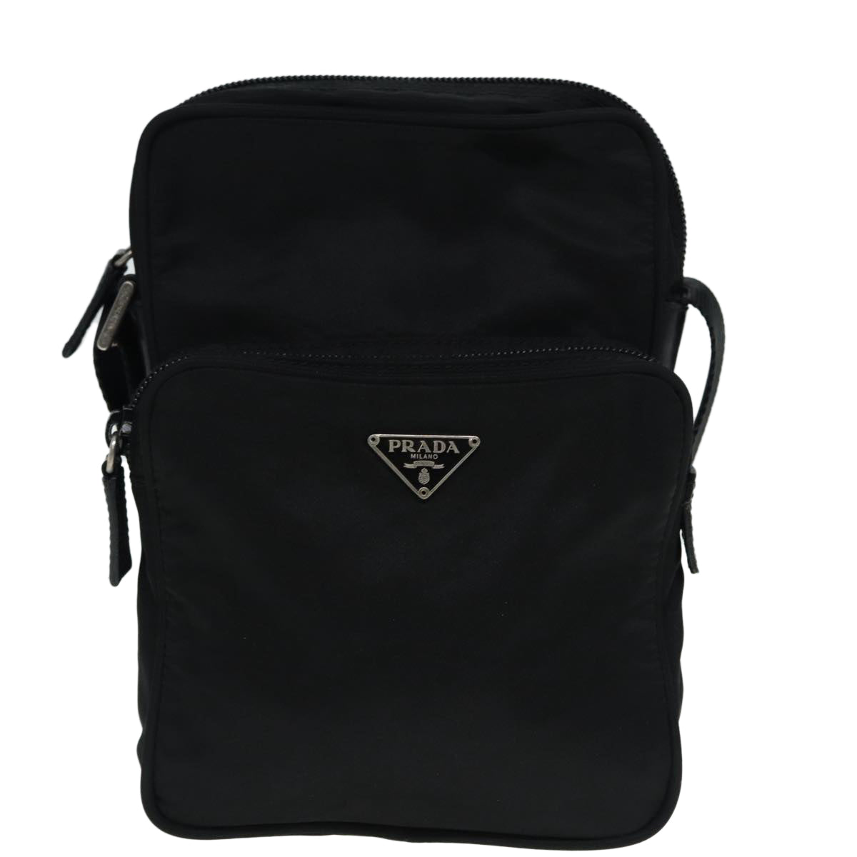 PRADA Shoulder Bag Nylon Black Auth ki4915