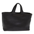 BOTTEGA VENETA Hand Bag Leather Brown Silver Auth ki4924-14