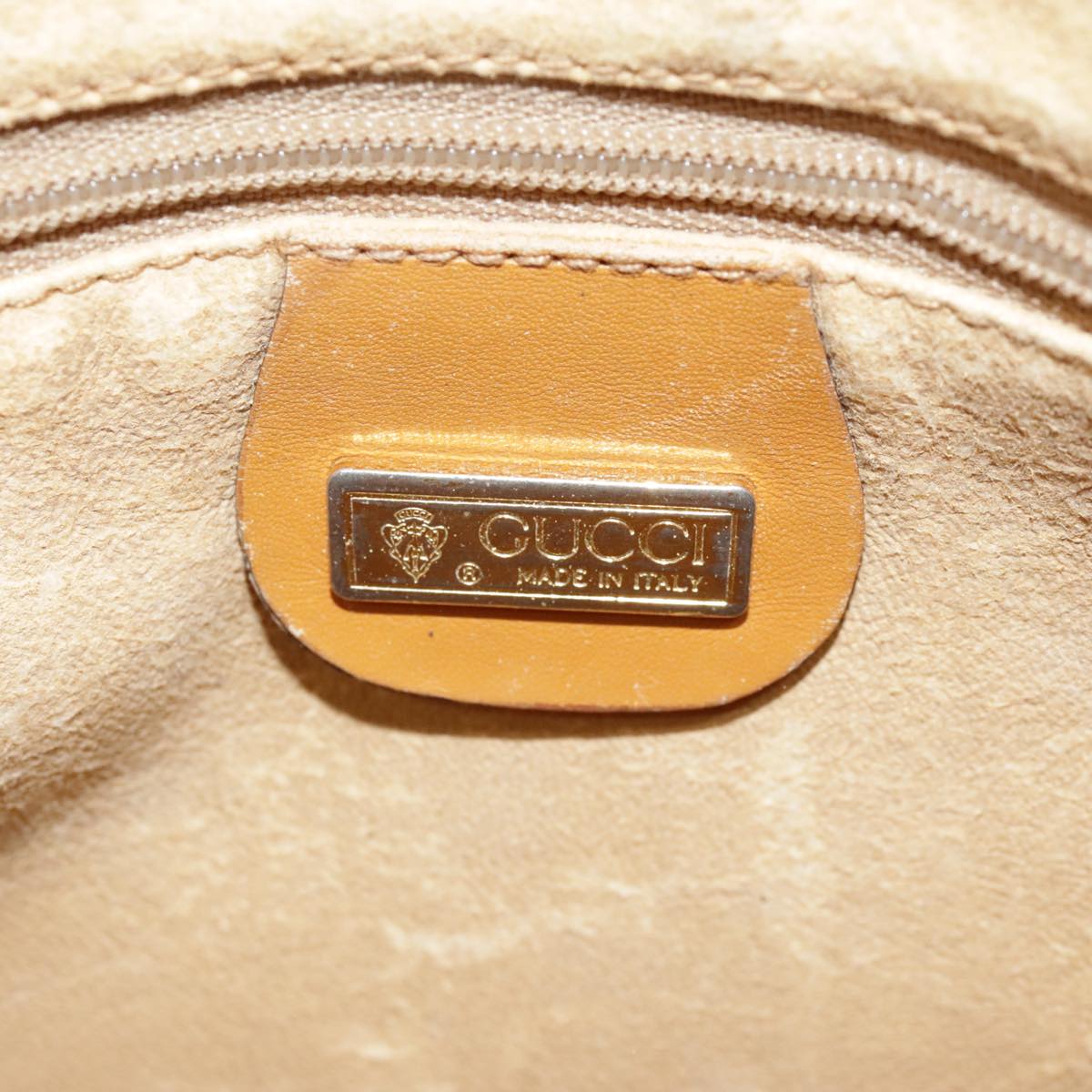 GUCCI Micro GG Supreme Shoulder Bag PVC Beige Gold 007 87 0018 Auth ki4930