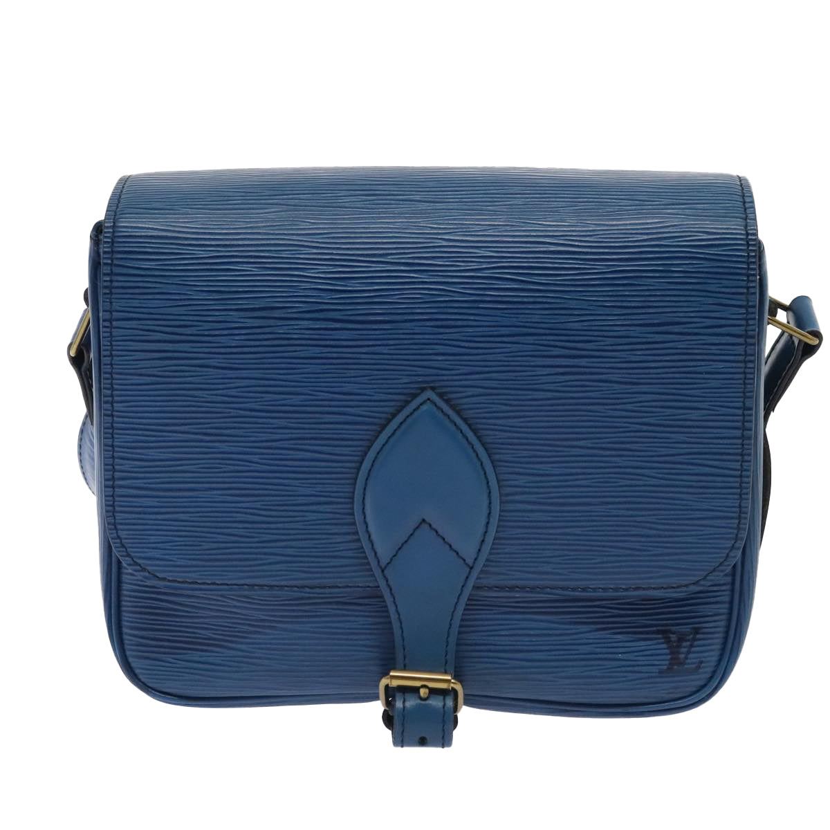 LOUIS VUITTON Epi Cartouchiere MM Shoulder Bag Blue M52245 LV Auth ki4935