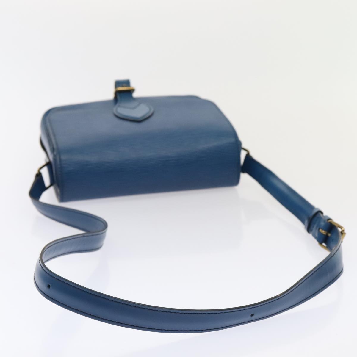 LOUIS VUITTON Epi Cartouchiere MM Shoulder Bag Blue M52245 LV Auth ki4935