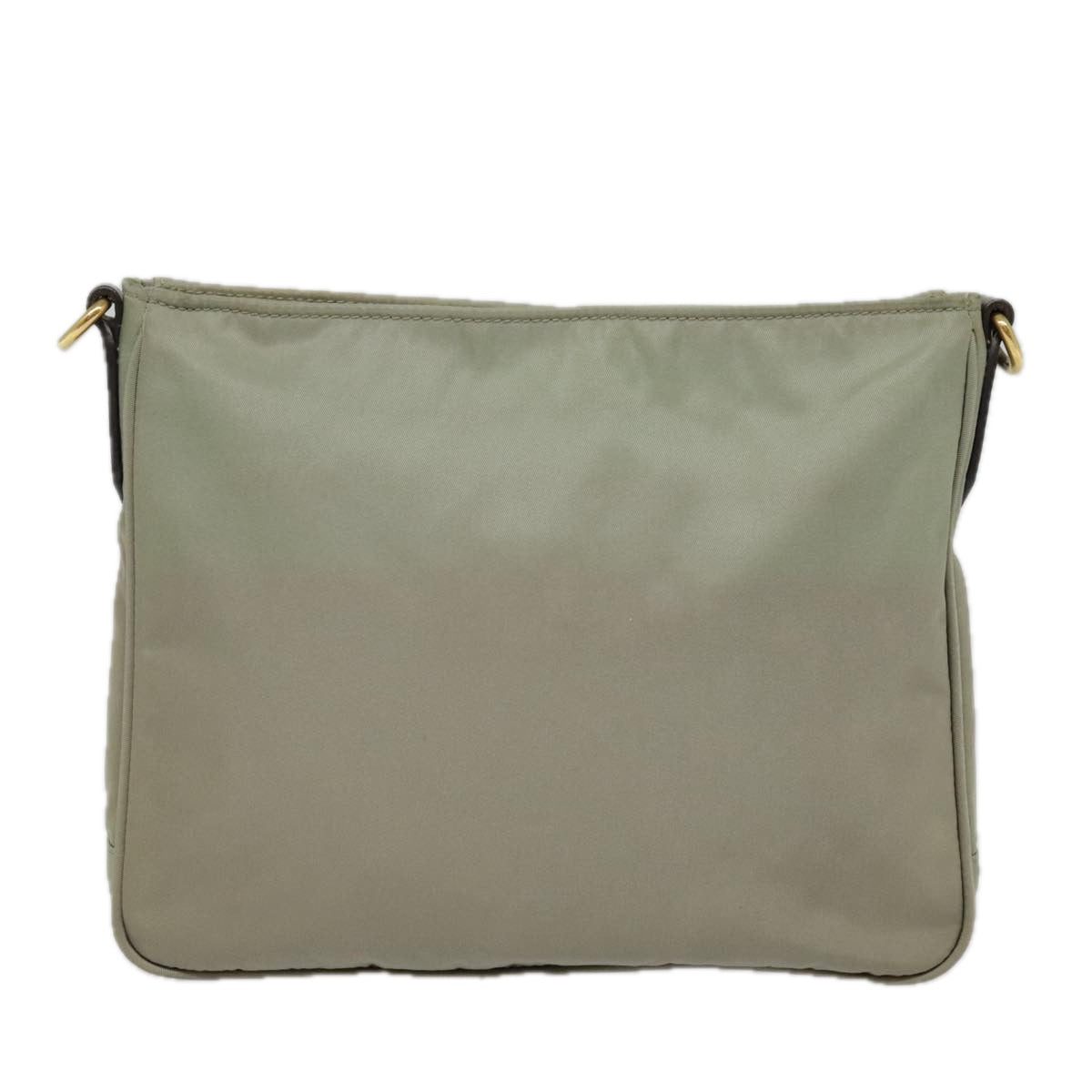 PRADA Shoulder Bag Nylon Khaki Gold Auth ki4948 - 0