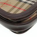 Burberrys Nova Check Shoulder Bag Canvas Beige Gold Auth ki4954-14