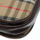 Burberrys Nova Check Shoulder Bag Canvas Beige Gold Auth ki4954-16