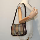Burberrys Nova Check Shoulder Bag Canvas Beige Gold Auth ki4954-23