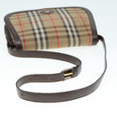 Burberrys Nova Check Shoulder Bag Canvas Beige Gold Auth ki4954-7