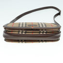 Burberrys Nova Check Shoulder Bag Canvas Beige Gold Auth ki4954-5