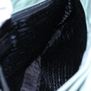 PRADA Shoulder Bag Nylon Khaki Silver Auth ki4969-18