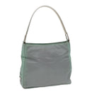 PRADA Shoulder Bag Nylon Khaki Silver Auth ki4969-1
