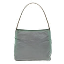 PRADA Shoulder Bag Nylon Khaki Silver Auth ki4969-13
