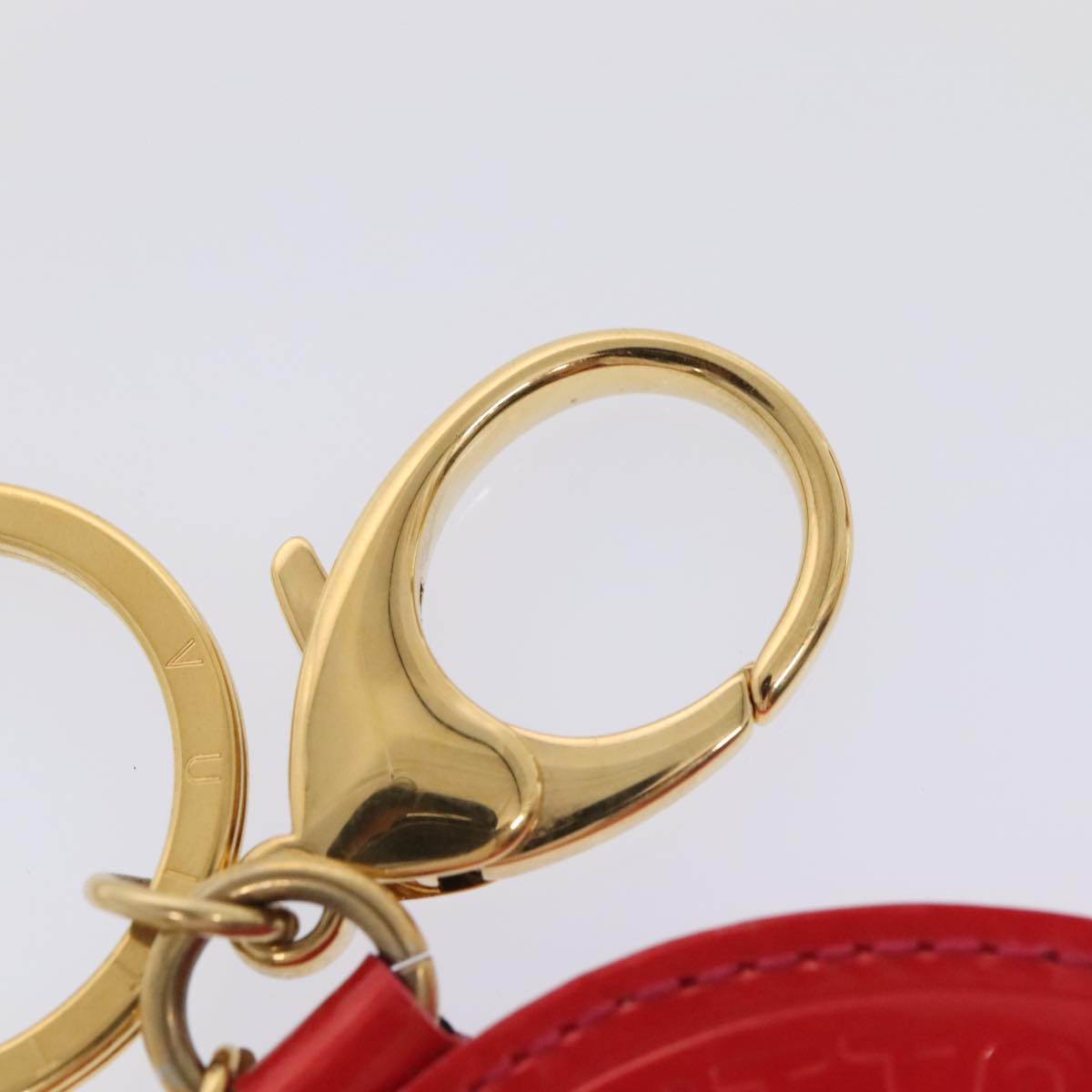 LOUIS VUITTON Vernis T&B Porte Cles Ron Key Holder Rose Pop M93717 Auth ki4978