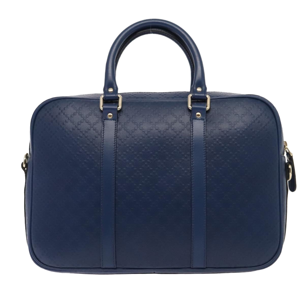 GUCCI Diamante Briefcase Leather 2way Blue Gold 344357 Auth ki4990A - 0