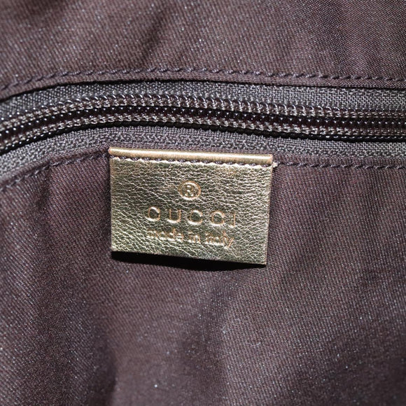 GUCCI GG Canvas Sherry Line Tote Bag Gold Pink Silver 131231 Auth ki5011