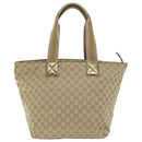 GUCCI GG Canvas Sherry Line Tote Bag Gold Pink Silver 131231 Auth ki5011-2