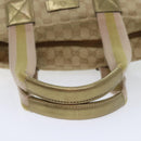 GUCCI GG Canvas Sherry Line Tote Bag Gold Pink Silver 131231 Auth ki5011-7