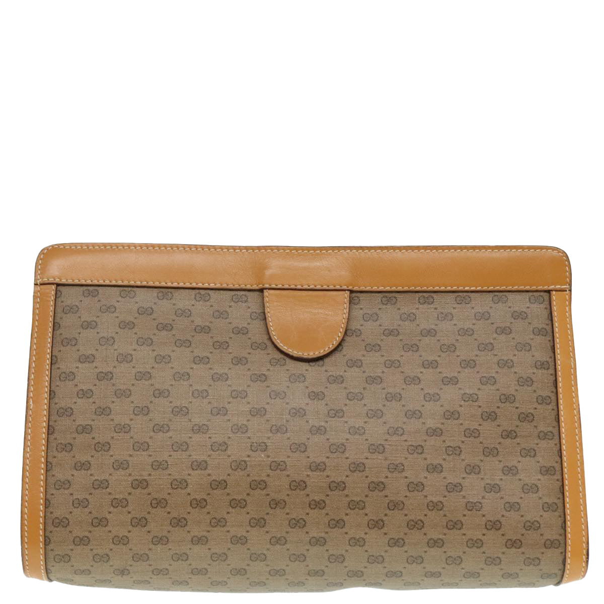 GUCCI Micro GG Supreme Clutch Bag Beige Gold 014 89 0192 Auth ki5012 - 0