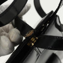 Salvatore Ferragamo Gancini Shoulder Bag Patent 2way Black Gold Auth ki5031-10