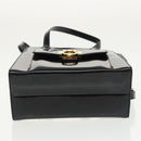Salvatore Ferragamo Gancini Shoulder Bag Patent 2way Black Gold Auth ki5031-5