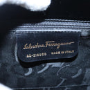 Salvatore Ferragamo Gancini Shoulder Bag Patent 2way Black Gold Auth ki5031-12