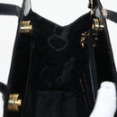Salvatore Ferragamo Gancini Shoulder Bag Patent 2way Black Gold Auth ki5031-21