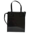 Salvatore Ferragamo Gancini Shoulder Bag Patent 2way Black Gold Auth ki5031-2
