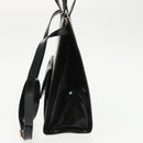 Salvatore Ferragamo Gancini Shoulder Bag Patent 2way Black Gold Auth ki5031-3