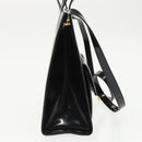 Salvatore Ferragamo Gancini Shoulder Bag Patent 2way Black Gold Auth ki5031-4
