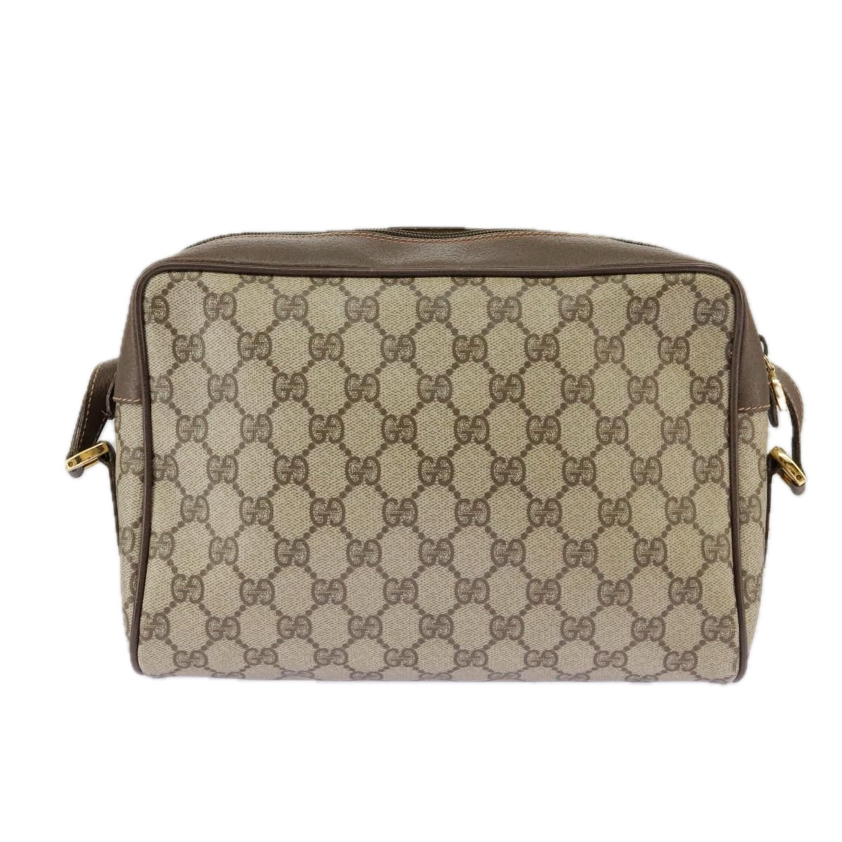 GUCCI GG Supreme Web Sherry Line Shoulder Bag PVC Beige 56 02 088 Auth ki5034 - 0