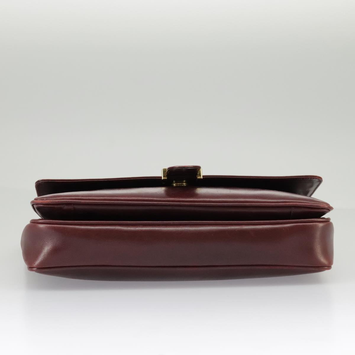 Salvatore Ferragamo Shoulder Bag Leather Bordeaux Gold Auth ki5036