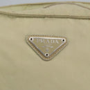PRADA Shoulder Bag Nylon Beige Silver Auth ki5041-17