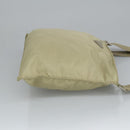 PRADA Shoulder Bag Nylon Beige Silver Auth ki5041-3