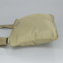 PRADA Shoulder Bag Nylon Beige Silver Auth ki5041-4