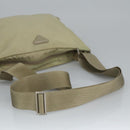 PRADA Shoulder Bag Nylon Beige Silver Auth ki5041-7