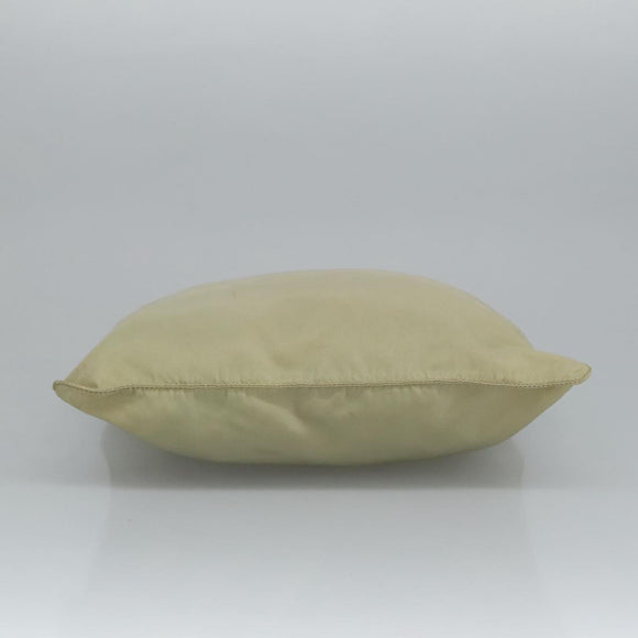 PRADA Shoulder Bag Nylon Beige Silver Auth ki5041