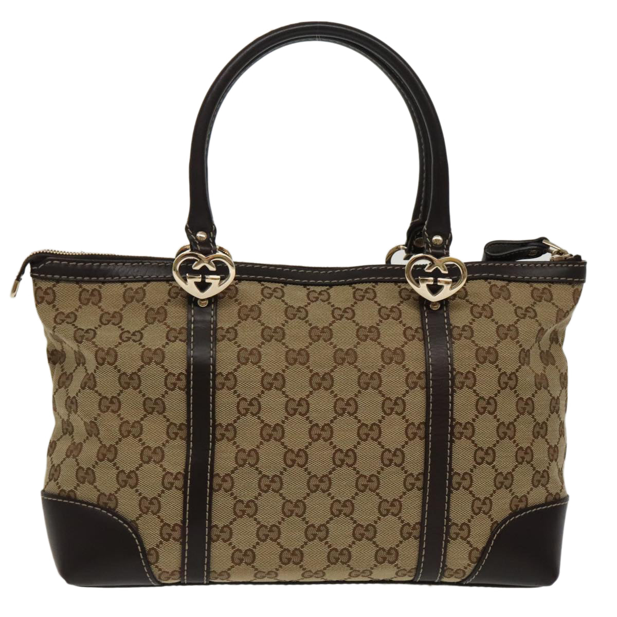 GUCCI GG Canvas Lovely Tote Bag Beige Gold 257069 Auth ki5044 - 0