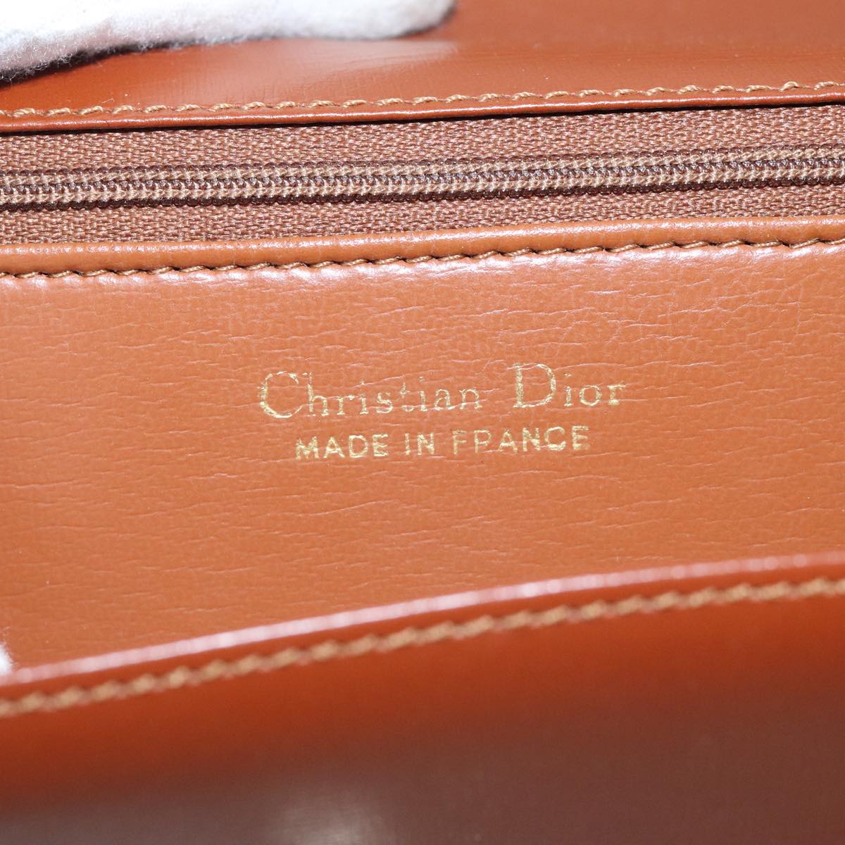 Christian Dior Shoulder Bag Leather Brown Auth ki5047