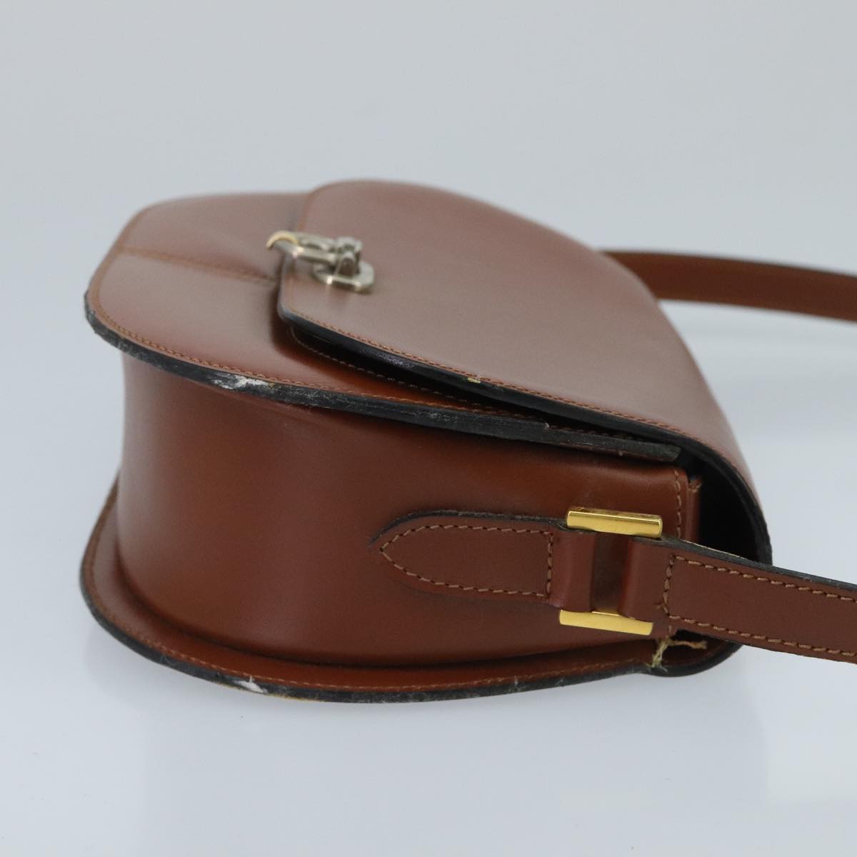 Christian Dior Shoulder Bag Leather Brown Auth ki5047