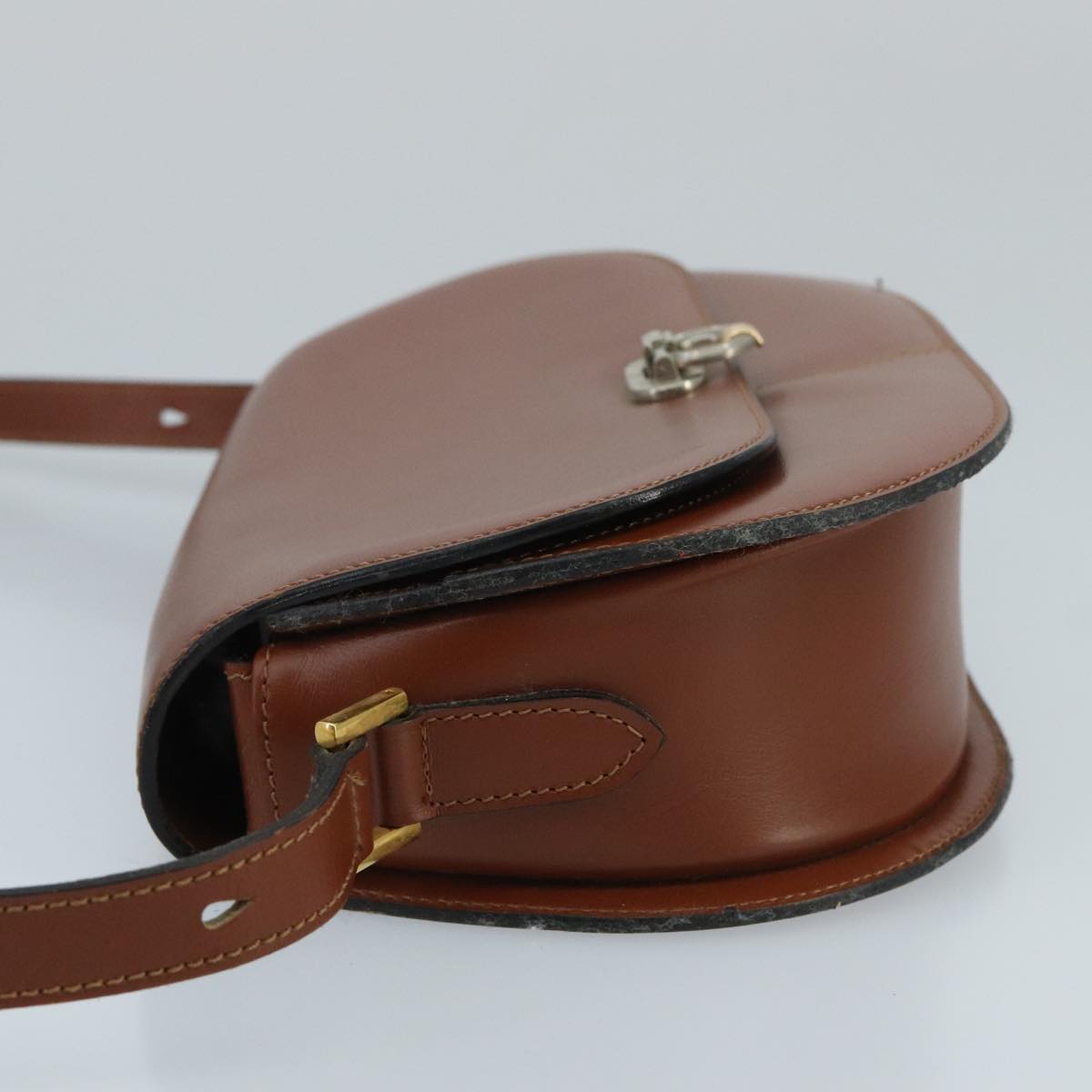 Christian Dior Shoulder Bag Leather Brown Auth ki5047