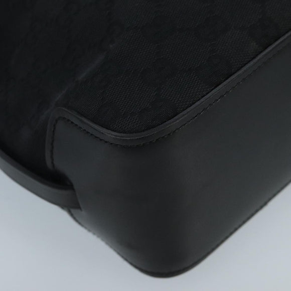 GUCCI GG Canvas Tote Bag Black Silver 107757 Auth ki5048V