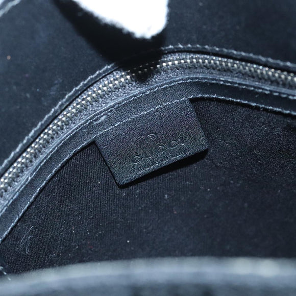 GUCCI GG Canvas Tote Bag Black Silver 107757 Auth ki5048V